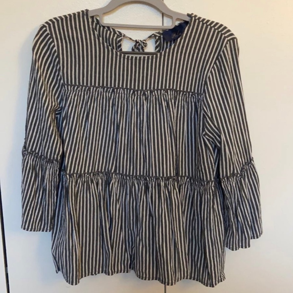 EUC Striped Blue Rain Top, Size S
